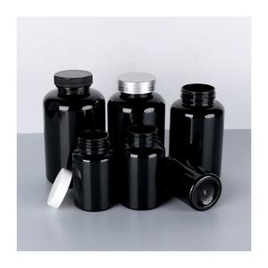 Noir PET Vide En Plastique Pilule Bouteille Capsule Alimentaire Emballage Médecine Pot Vitamine Conteneur Flip Top Cap - Product Image 3