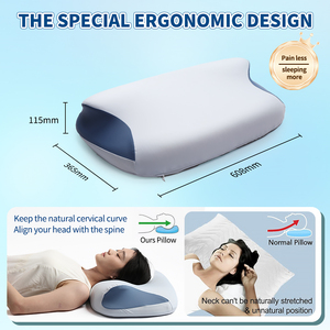 Lianda P-119 Mèo Tai Bộ nhớ bọt gối cổ tử cung chỉnh hình đường viền Ergonomic miếng bọt biển giường gối cho giảm đau cổ - Product Image 2