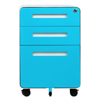 Meuble de rangement mobile à 3 tiroirs verrouillables avec roulettes en acier pour bureau et maison – Achat en gros