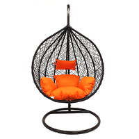 Chaise balançoire en rotin d'une capacité de 300lb, chaise œuf suspendue de qualité moderne pour l'extérieur, mobilier de jardin pour adultes