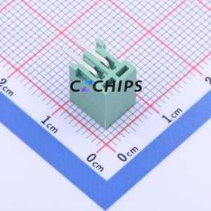 DB2ERC-2.5-2P-GN Plug-in Terminal Block Bent Lead Through Hole,P=2.5mm Connector Board-to-Board / Socket Closed 1x2P 2.5mm Green - Product Image 2