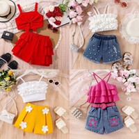 Vêtements pour enfants en coton, assortiment aléatoire, ensembles deux pièces d'été, vente en gros, liquidation en vrac
