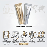 Tube Kemasan Kosong Krim BB & Foundation 50ml HDPE+LDPE Mewah Berkualitas Tinggi yang Dapat Diperas dengan Hot Stamping Krim Tangan Putih
