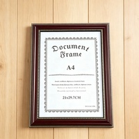 Cadre pour certificat en bois MDF A4 avec bordure dorée, cadre vintage pour diplôme, licence, récompense, décoration murale et de table, cadres photo