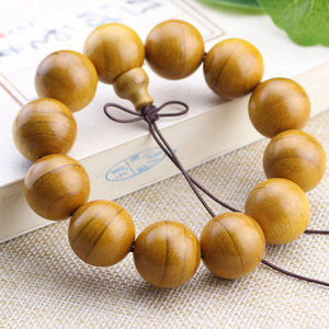 สร้อยข้อมือไม้ซีฉวนโกลเด้นนานมู ขนาด 20 มม. ลูกปัดเส้นเดียว 108 เม็ด ลูกประคำสำหรับสวดมนต์ พระพุทธศาสนา เครื่องประดับคู่รักสำหรับทุกเพศ ทำจากวัสดุธรรมชาติ - Product Image 1