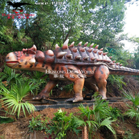 Modèle de dinosaure animatronique, dinosaure grandeur nature, sculpture d'ankylosaurus pour les enfants, parc à thème