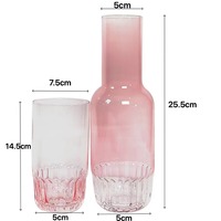 Ensemble de verre de carafe de cascade de couleur Carafe d'eau de haute qualité avec tasse assortie comme ensemble de pichet d'eau en verre de couvercle