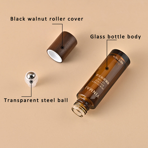 Botellas de rodillo de perfumes de aceite esencial de vidrio grueso ámbar de 5-15ml Botellas de rollo vacías de vidrio marrón clásico - Product Image 3