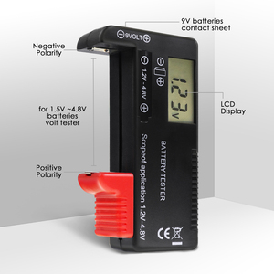 Probador de Baterías Digital Universal con Pantalla LCD para AA, AAA, C, D, 9V, 1.55V, Pilas de Botón, 3.7V, 18650, 21700, Baterías de Litio - Product Image 5