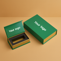Coffret cadeau de rouge à lèvres noir or de luxe personnalisé avec insert en papier, boîte d'emballage de rouge à lèvres avec logo