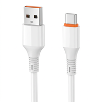 Câble de charge USB-C blanc, USB-A vers USB-C, pour smartphone Android, tablette, ordinateur portable, batterie externe, voiture, maison, bureau, voyage