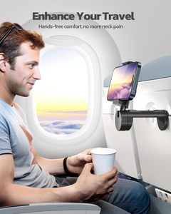 Support universel pour téléphone de voyage en avion Support pour téléphone de bureau Rotation multidirectionnelle à 360 degrés Support pour téléphone indispensable - Product Image 2