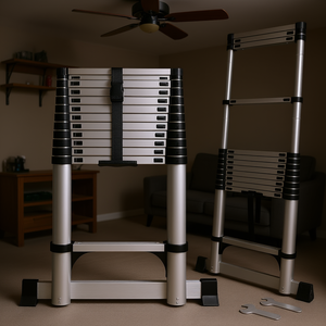 Telescopic Ladder 5.1m Folding 12 Steps Retractable Portable Aluminum Ladder for Home Use - Product Image 3
