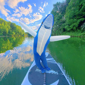 Vente chaude drôle Costume complet du corps bleu gonflable <span class=keywords><strong>dauphin</strong></span> requin air soufflé Costume Halloween Costumes Cosplay fête - Product Image 4