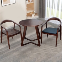 Table à manger ronde en bois massif de style nordique moderne et luxueux pour le salon et la salle à manger