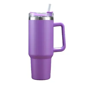 40 Oz Adventure Quencher Stainless Steel Double Wall Vacuum Metal Cup Travel Tumbler With Handle