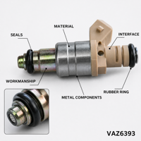 فوهة حاقن الوقود VAZ6393 لسيارات لادا VAZ 2104 2105 2107 2108 2109 21099 2110 2111 2112 2113 2114 2115 - بالجملة