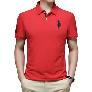 Solid Color Hot Selling Cotton Spandex Cotton T-Shirt Full Range Of Size M-4Xl Custom Polo Shirts With Embroidery Logo