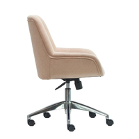 Chaise de bureau pivotante moderne en tissu rembourré, réglable en hauteur, sur roulettes, pour hôtel, appartement, chambre d'hôtes, mobilier de projet