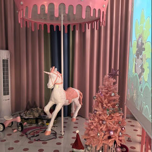 Figura de caballo carrusel personalizada, estudio de fotografía, parque temático de cuento de hadas, accesorio de animales de fibra de vidrio, parque infantil, escultura de caballo - Product Image 4