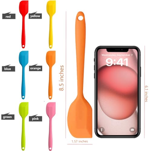 Spatule en silicone de qualité alimentaire résistante à la chaleur, 3 pièces, antiadhésive, outil de pâtisserie pour gâteau, crème, beurre, mélange, ustensile de cuisine - Product Image 4