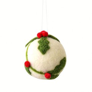 Bolas de Fieltro de Lana con Diseño de Cereza Navideña, Accesorios para Manualidades, Decoración para Ropa, Zapatos, Sombreros y Peluquería para Niños - Product Image 1