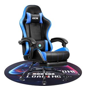 Chaise d'ordinateur de jeu à verrouillage par inclinaison bleu réglable en hauteur avec logo personnalisé directement de l'usine à bas prix chaises de jeu avec repose-pieds en vente - Product Image 1