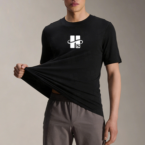 เสื้อยืดคอกลมผ้าฝ้ายเมอริโนน้ำหนักเบาสำหรับผู้ชายทรงปกติคุณภาพสูงขายส่ง OEM พร้อมบริการสกรีนโลโก้ตามแบบ - Product Image 2