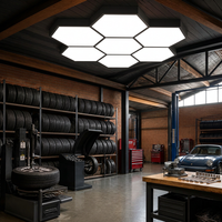 Panneau lumineux LED modulaire hexagonal pour atelier de réparation de pneus, garage