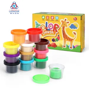 Leemook Lot de 12 jouets éducatifs de 12 pièces pour enfants, pâte à modeler de couleur, kit de pâte à modeler naturelle non toxique pour enfants