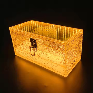 LED acrílico transparente patrón de hielo caja única botella presentador decorativo LED botella glorificador pantalla - Product Image 3