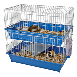 1 metro a doppio strato gabbia per conigli <span class=keywords><strong>2</strong></span> livelli piccola gabbia per animali cincillà coniglio Hutch Habitat di gioco per animali domestici - Product Image 2