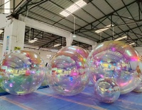 Usine Chinoise Ballon Géant Décoratif Personnalisé en PVC Argenté Effet Miroir Brillant pour Scène et Publicité