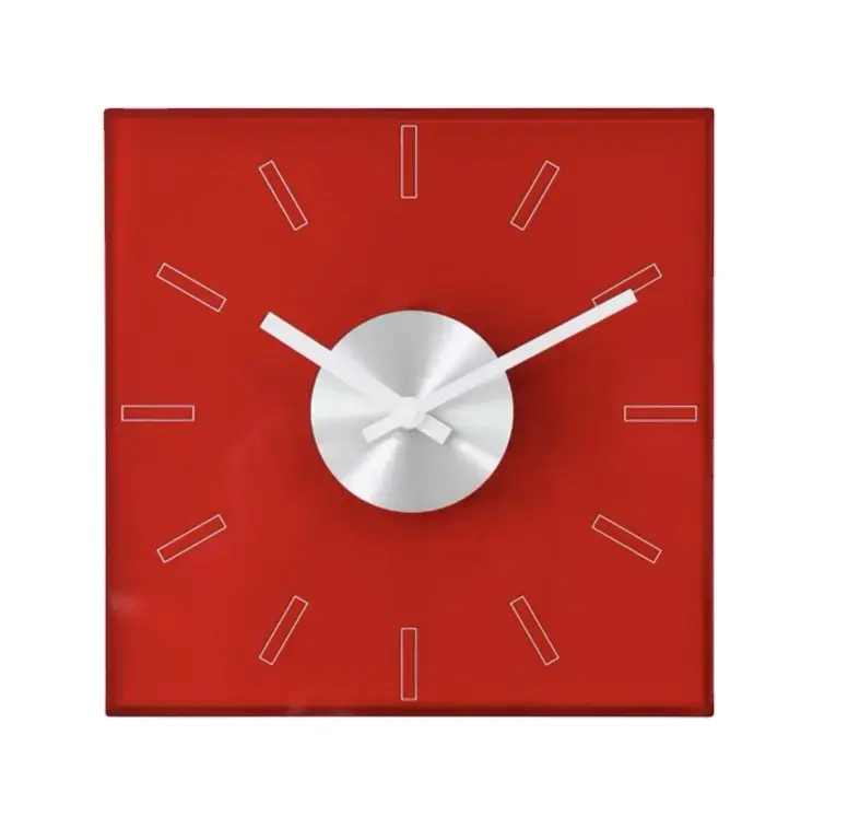 Factory Wholesale Custom Modern Creative Red Premium Wall Mount Acrylic Decorative Clock For Home Decor