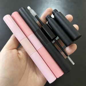 ISMAN Luxury 4ml+4ml Dual Ended Mascara Tube Pink Black Round <strong>Eyelash</strong> <strong>Glue</strong> Bottle Wholesale Private Label Custom Pro Factory - Product Image 1