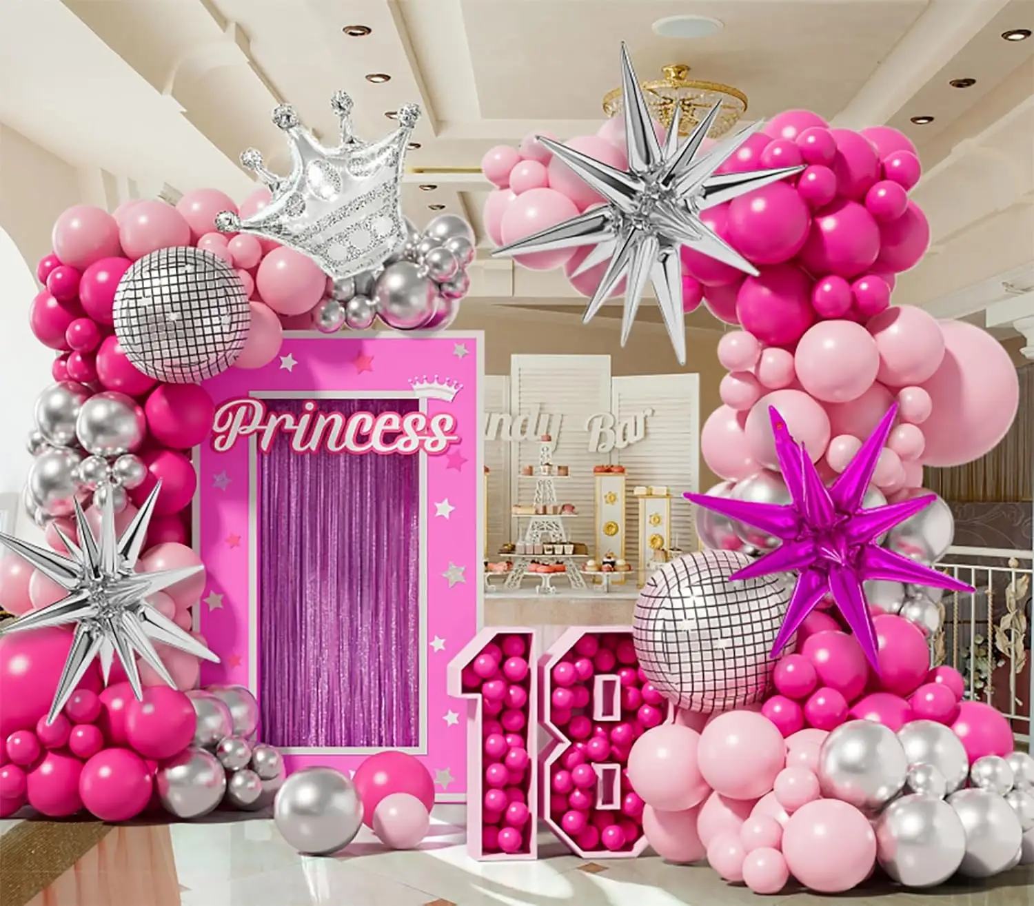 Kit de guirlanda de arco de balão rosa DIY, balões dourados de látex para festa de aniversário e casamento, fundo D, novidade