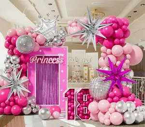 Neues DIY rosa Ballonbogen-Girland-Kit goldene Latex-Ballons für Babyshower Hochzeit Geburtstag Party Ballons Hintergrund D