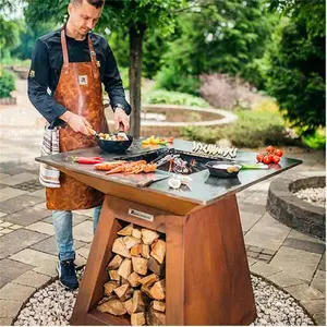 Grelhas de metal resistentes para churrasco Europa EUA novo design fogueira de cozinha de jardim fogueira de aço corten