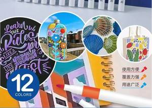 Nouveaux marqueurs de peinture acrylique à pointe moyenne à base d'eau DIY 12/24 couleurs - Product Image 5