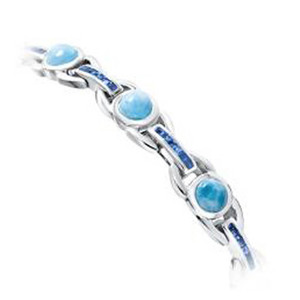 Conjunto de Joyería de Plata de Ley Maciza con Larimar Azul, Collar, Anillo y Aretes, Joyería de Piedra Natural - Product Image 4