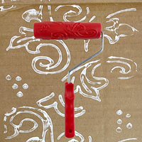 Rodillo de pintura de 7 pulgadas con patrón, cepillo de pintura, patrón de goma suave, cepillo de rodillo de pintura decorativo