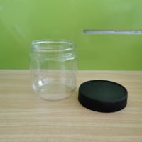 Bocaux ronds en plastique PET transparent de 250 ml avec couvercles hermétiques pour le stockage de collations, aliments secs, beurre de cacahuète, miel et confiture