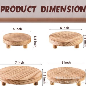 Bandeja redonda de madera para cupcakes, juego de té, soporte de exhibición, estante decorativo de escritorio, material de madera natural - Product Image 3