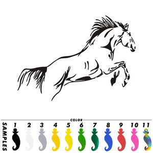 حصان القفز سيارة ملصقا نافذة الباب المحمول مصد للسيارات ملصق حائط من الفينيل‏ هدية الوفير يموت قطع الشارات الكمبيوتر المحمول زجاج النافذة ملصق فينيل - Product Image 5