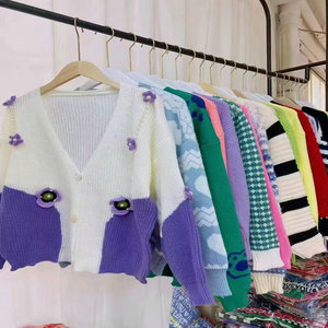3.69 Dollar FYK192 Casual Long Sleeve Soft Wholesale Knitted <strong>Lady</strong> Sweater Knitted Women <strong>Christmas</strong> <strong>Cardigan</strong> With Colors - Product Image 6
