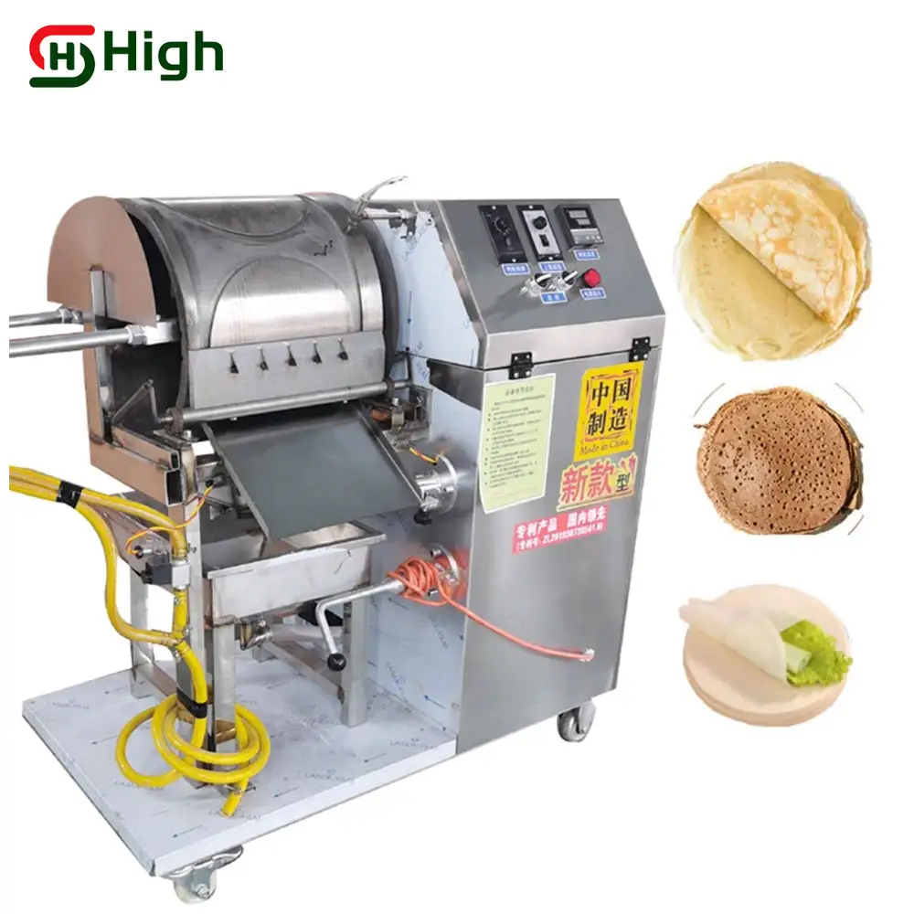 Automatische Loempia Wrapper Machine Huid Popiah Injera Pannenkoek Maker Samosa Sheet Machine Chapati Voormalige