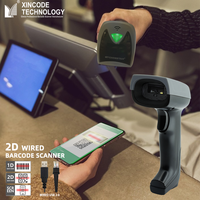 Xincode 1D Scanner de codes à barres portable filaire Scanner de codes à barres de capteur d'image CMOS 2D Code Qr Scanner pour GT-1800A de passeport de supermarché