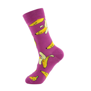 Chaussettes de sport colorées à motifs de champignons, bananes, cactus, points, chiens, mélange de coton, chaussettes amusantes pour hommes, chaussettes personnalisées - Product Image 3