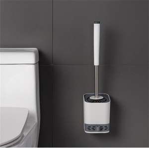 Nuevo y Popular Soporte de Plástico para Baño con Dispensador de Jabón, Cepillo de Inodoro de Silicona Suave para Limpieza - Product Image 2