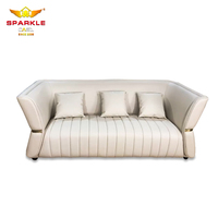 SPARKLE Chesterfield Stoffsofa mit Holzrahmen Luxuriöses Modernes Wohnzimmer-Sofa-Set für 3 Personen Hotelnutzung